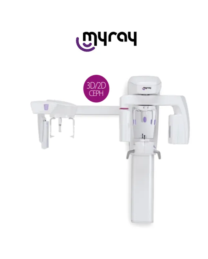 Ortopantomógrafo MyRay con brazo cefalométrico para radiología dental 2D y 3D